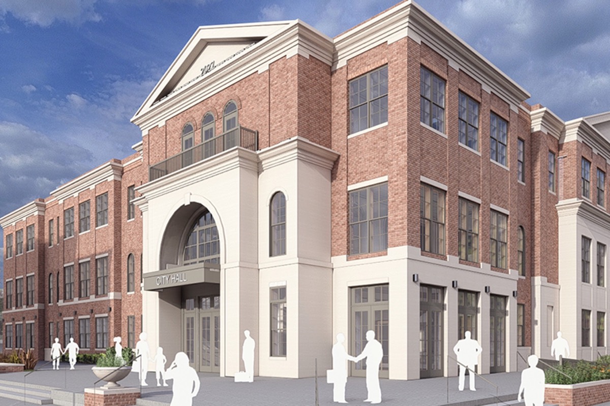 Rendering of the new Franklin City Hall entrance on the Public Square